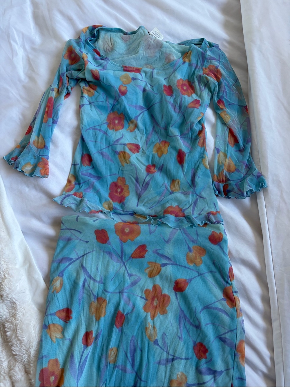 Cosabella Sheer Blue Multi-Color Mesh Cover-Up
